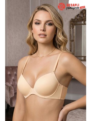 Le Jardin Premium Kulaksız Mikro Kaplı Push Up Balenli Telli Silikonlu Dolgulu Destekli Kutulu Tek Sütyen
