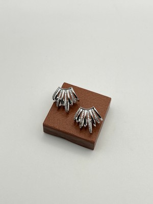 Badiva.co Çoklu Görünümlü Taşlı Suyolu Küpe Silver 2cm