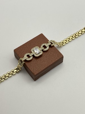 Badiva.co Xuping 14K Gold Baget Taşlı  Vip Bileklik (17+2)