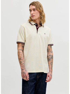Jack & Jones Ekru Erkek Polo T-Shirt 12136668 Jjepaulos Polo Ss Noos