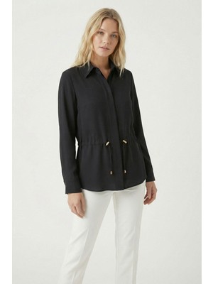 Rays Siyah Bel Bağlamalı Yarasa Kol Tunik 251217
