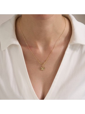 Gold Marley Zarif Kelebek Detaylı Gold Kolye