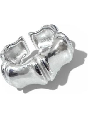 Cesicey Geometrik Ayarlanabilir Çelik Yüzük Gümüş Renk