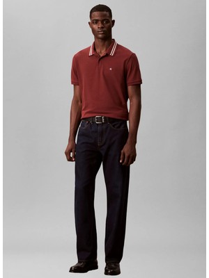 Calvin Klein Jeans Bordo Erkek Standart Fit Polo T-Shirt LV04RC276G5FF Bordo Polo T-Shirt