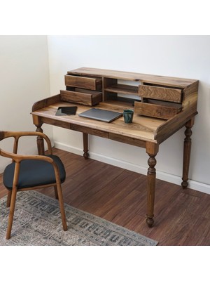 Vornom Ahşap Çalışma Masası - El Yapımı Ceviz Ev Ofis Masası