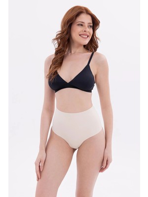 Moda Şahsenem Ten Mı  2704 Lazer Kesim Yüksek Bel Hayalet Külot