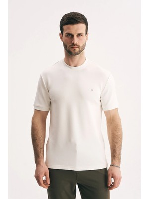 Silvano Erkek Bisiklet Yaka Merserize Dokulu Slim Fit Tişört