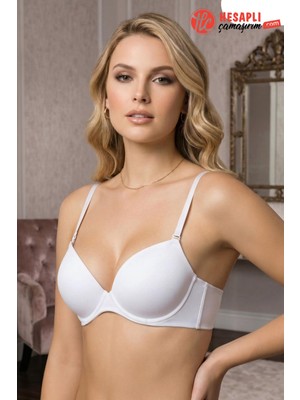 Le Jardin Premium Kulaksız Mikro Kaplı Push Up Balenli Telli Silikonlu Dolgulu Destekli Kutulu Tek Sütyen
