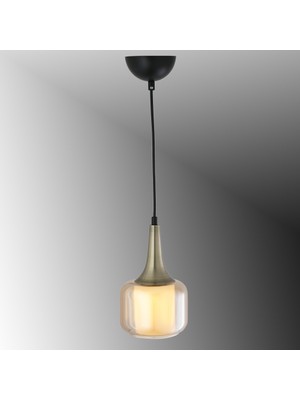 TT603-1-SY-ESK Tt Aydınlatma Mat Siyah - Eskitme Tekli Silindir Çift Camlı Avize