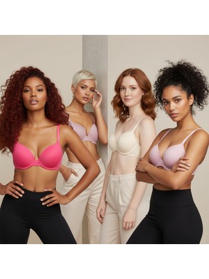 Bonbon Kadın Desteksiz 4'lü 4 Renk Sütyen BB2368