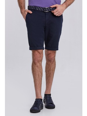 Hemington Lacivert Pamuk Chino Bermuda Şort