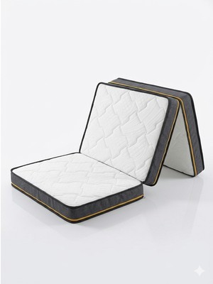 Zish Home Multipurpose Tek Kişilik Yatak Kumaşlı Orijinal 24 Dns 10 cm Katlanabilir Sünger Yatak, Misafir Yatağı