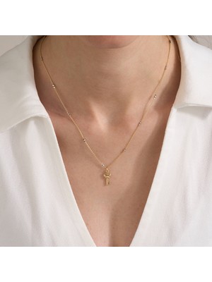 Gold Marley 14 Ayar Altın Şans Anahtarı Altın Kolye