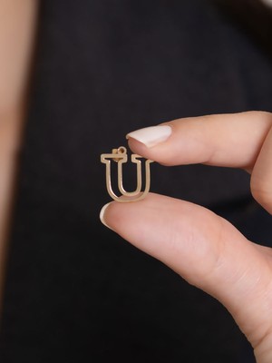 Bayar Gold 14 Ayar Altın U Harf Soft Kolye Ucu