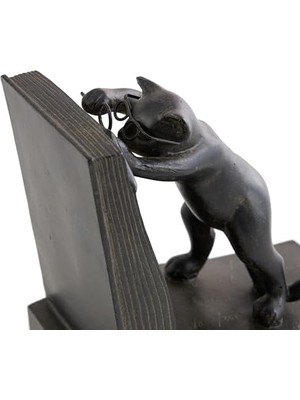 Data Store Deco Polystone Kedi Kitap Desteği Için Çift Kitap LOVERS-(44690)