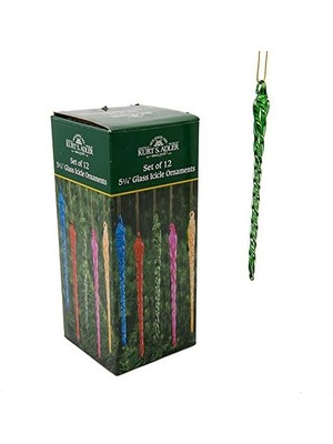 Data Store Kurt Adler Glass Multi Icicle Süs Seti 12 Adet, 12 Parça (1 Paket)