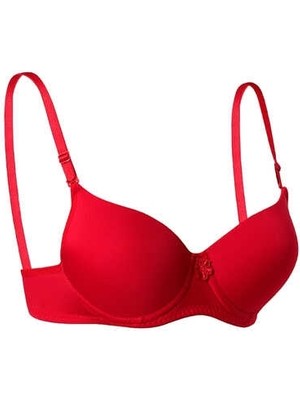 1105 Ebru Silikonlu Mikro Tulumlu Desteksiz Sütyen 6lı Paket Kırmızı