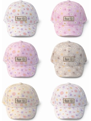 P-Y26050-06 Kitti 0-18 Tavşan Baskılı Kız Şapka 6lı