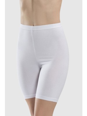 4032 Gümüş Kadın Kısa Tayt 6lı Paket Beyaz