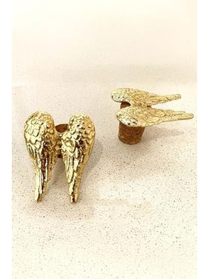 Data Store Altın Melek Kanadı 2 Adet Mantar Tıpa - Şarap Yağdanlık Şişe