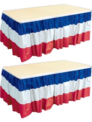 Data Store Plastik Masa Etekleri 2 Parça Kendinden Yapışkanlı 4 Temmuz Sofra Takımı, Bağımsızlık Günü Dekorasyonları, 73,6 cm x 14 ', Kırmızı/beyaz/mavi