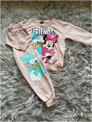 GMG Collection Baby Minnie ve Daisy Desenli Kız Çocuk Alt Üst Esofman Takım 2 Ip Rahat Takım