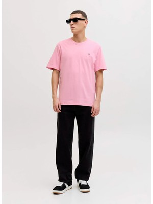 Jack & Jones Bisiklet Yaka Pembe Erkek T-Shirt 12245087 Jjepaulos Tee Ss Crew Neck