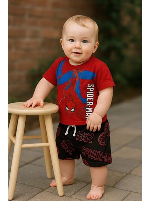 GMG Collection Baby Örümcek Desenli Şort Tişört 2'li Takım