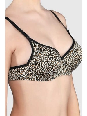 (1010) Liza Destekli Telli Sütyen 6lı Paket Leopar