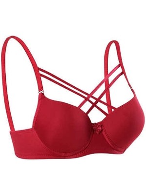 1110 Ebru Silikonlu Mikro Tulumlu Çapraz Desteksiz Sütyen 6lı Paket Bordo