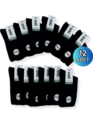 Aime Bambu Diyabetik Çorap 12LI 36-40 Siyah