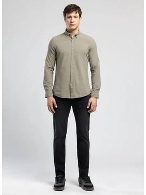 Lee Cooper Haki Erkek Slim Fit Gömlek 262 Lcm 241001 Darell Haki