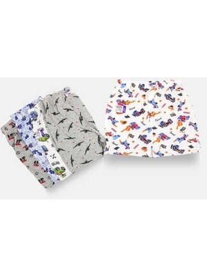 Sedef Yıldızı 1037 Sedef Çocuk Emprime Desenli Boxer 12LI Paket