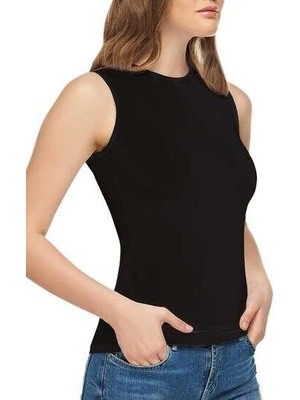 Tutku Elit 2201 Elit Kadın Elastan Sıfırkol Atlet 6lı Paket Siyah