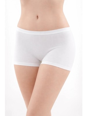 3016 Gümüş Kadın Düz Boxer 12LIBEYAZ