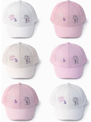 P-Y26050-04 Kitti 0-18 Bambi Baskılı Kız Şapka 6lı