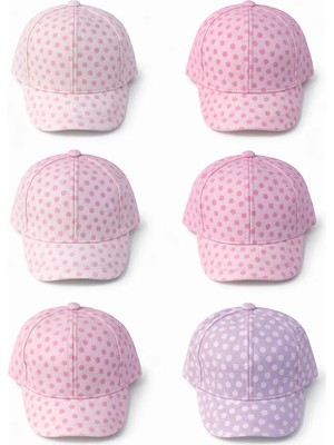 P-Y26050-05 Kitti 0-18 Kedi Baskılı Kız Şapka 6lı