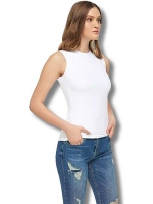 Tutku Elit 2201 Elit Kadın Elastan Sıfırkol Atlet 6lı Paket Beyaz