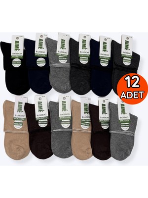 Aime Bambu Diyabetik Konç 12LI 36-40 Karışık Renk