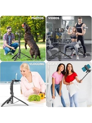 Data Store L16 Selfie Çubuğu Uzaktan Kumandalı 153 cm Özçekim 360 Derece Alüminyum Masa Üstü