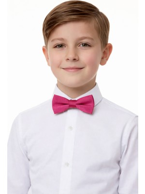 Sibel Günay Butik Çocuk Fuşya Lastikli Papyon | 4–12 Yaş Ayarlanabilir | Özel Gün ve Bayram Aksesuarı