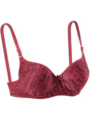 1051 Ebru Silikonlu Toplayıcı Telsiz Sütyen 6lı Paket Bordo Melanj