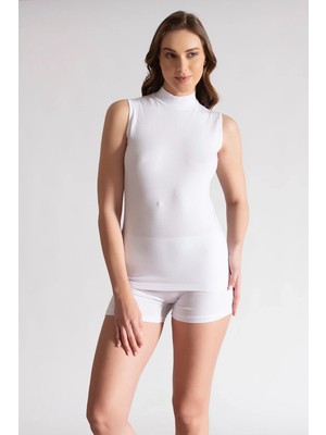 Tutku Elit 2204 Elit Kadın Elastan Sıfırkol Balıkçı Yaka 6lı Beyaz