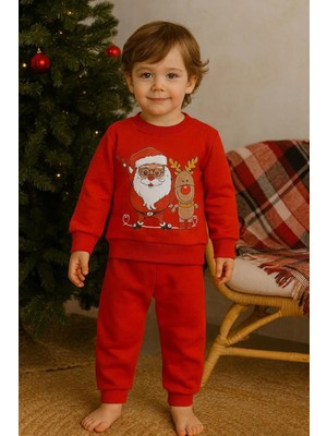 GMG Collection Baby Erkek Çocuk Yılbaşı Kırmızı Takım