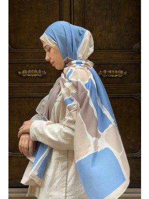 Levamor Kadın Empirme Soft Noly Geometrik Desenli Pamuklu Likralı Şal