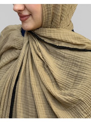 Levamor Müslin Biye Detaylı Kaymaz Dokulu Büyük Boy Şal