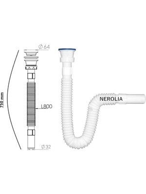 Data Store Lavabo Gider Hortumu/körüklü Lavabo Sifonu/eviye Gider Borusu (Paslanmaz Çelik Süzgeçli ve Vidalıdır)