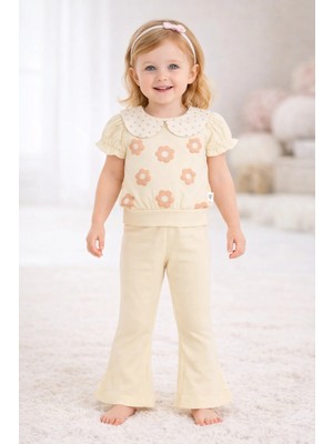 GMG Collection Baby Yakalı Çiçekli Şort Tişört 2'li Takım