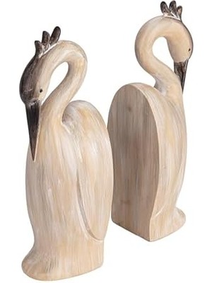 Data Store Co-Op Reçine Balıkçıl Kitap Ayrığı, Krem, 2'li Set