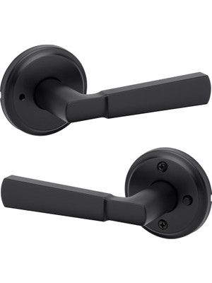 Data Store Perth Iç Mekan Gizlilik Kapı Kolu Kilitli Kapı Kolu, Banyo ve Yatak Odası Için Kapı Kolu, Mat Siyah, Ters Çevrilebilir Anahtarsız Düğme Kilit Kapı Kolu, Mikroban Korumalı